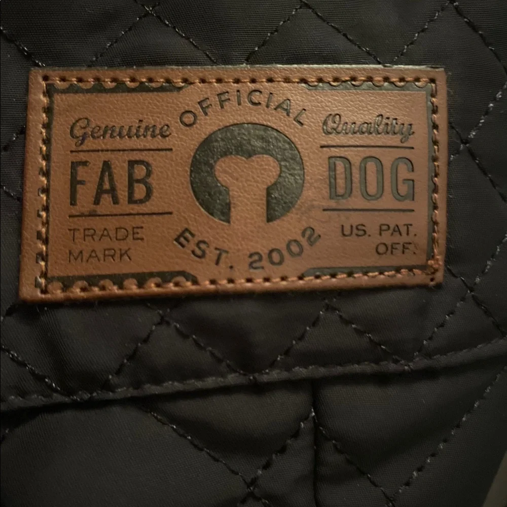 Fab Dog Quilted Barn Dog Coat - Black- Size 18”